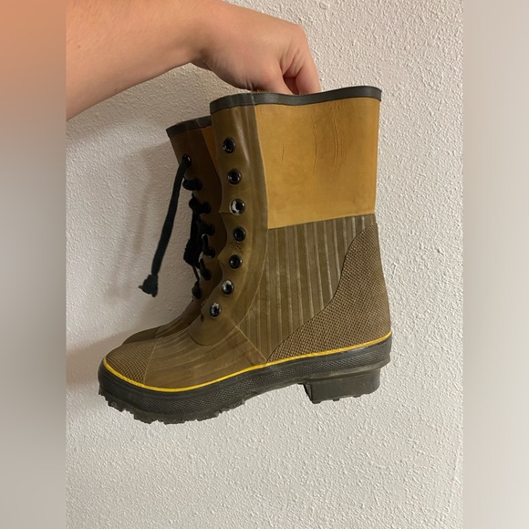 Vintage Insulated Work Boots Steel Shank Tall Lace Up - Size 6 - Picture 4 of 14